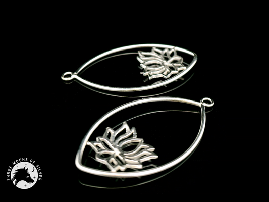 Elegant Silver Drops Earrings 35mm