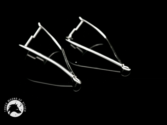 Sleek and Elegant Silver Dangle Earring 30mm