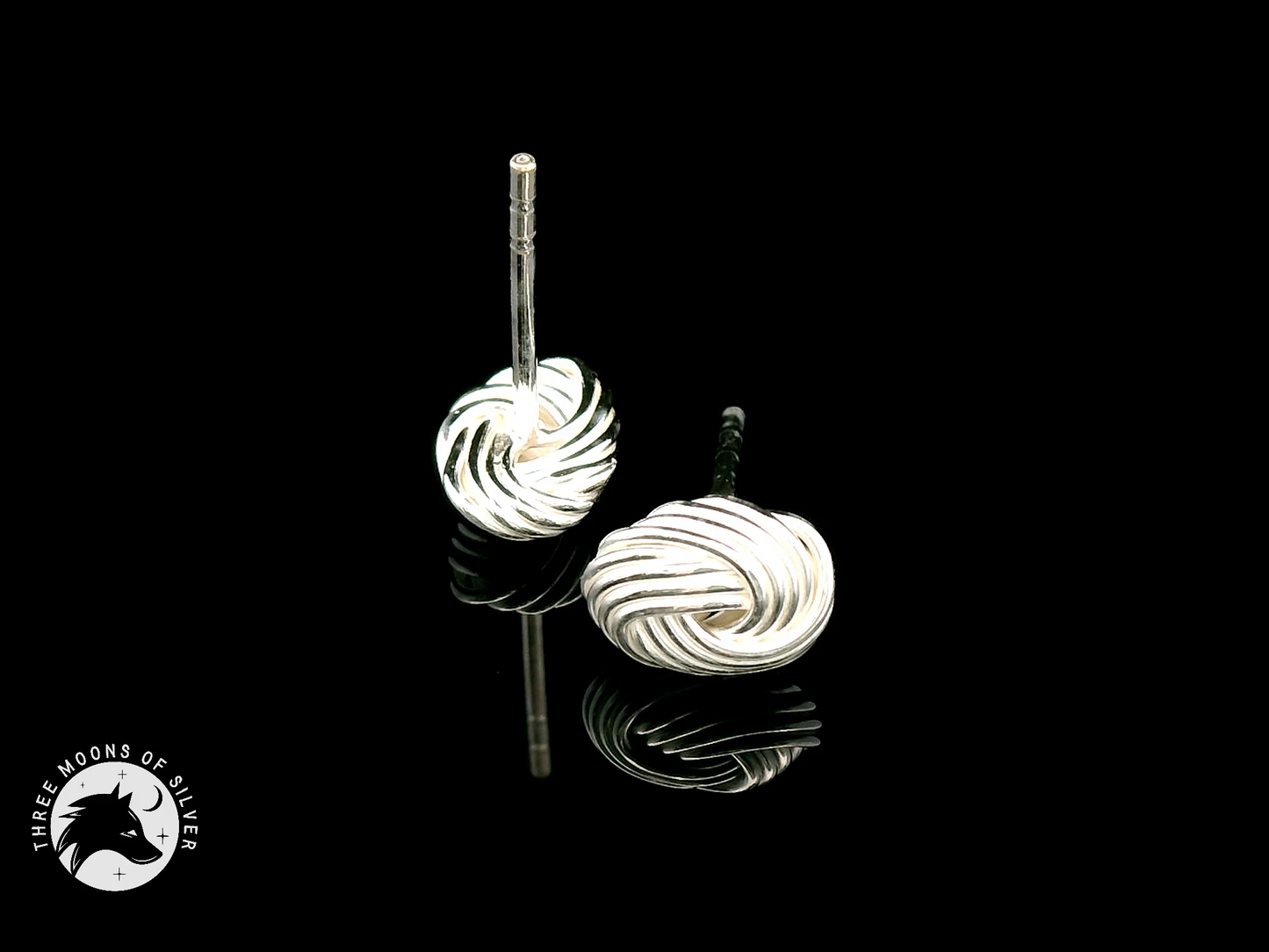Crushed Knot Silver Earrings 13mm