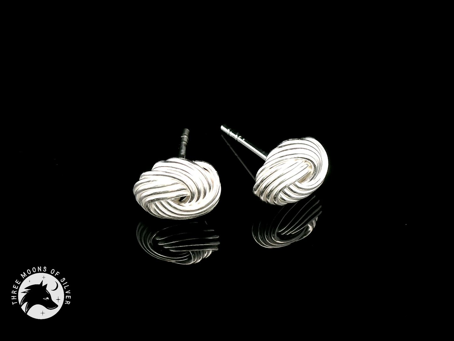 Crushed Knot Silver Earrings 13mm