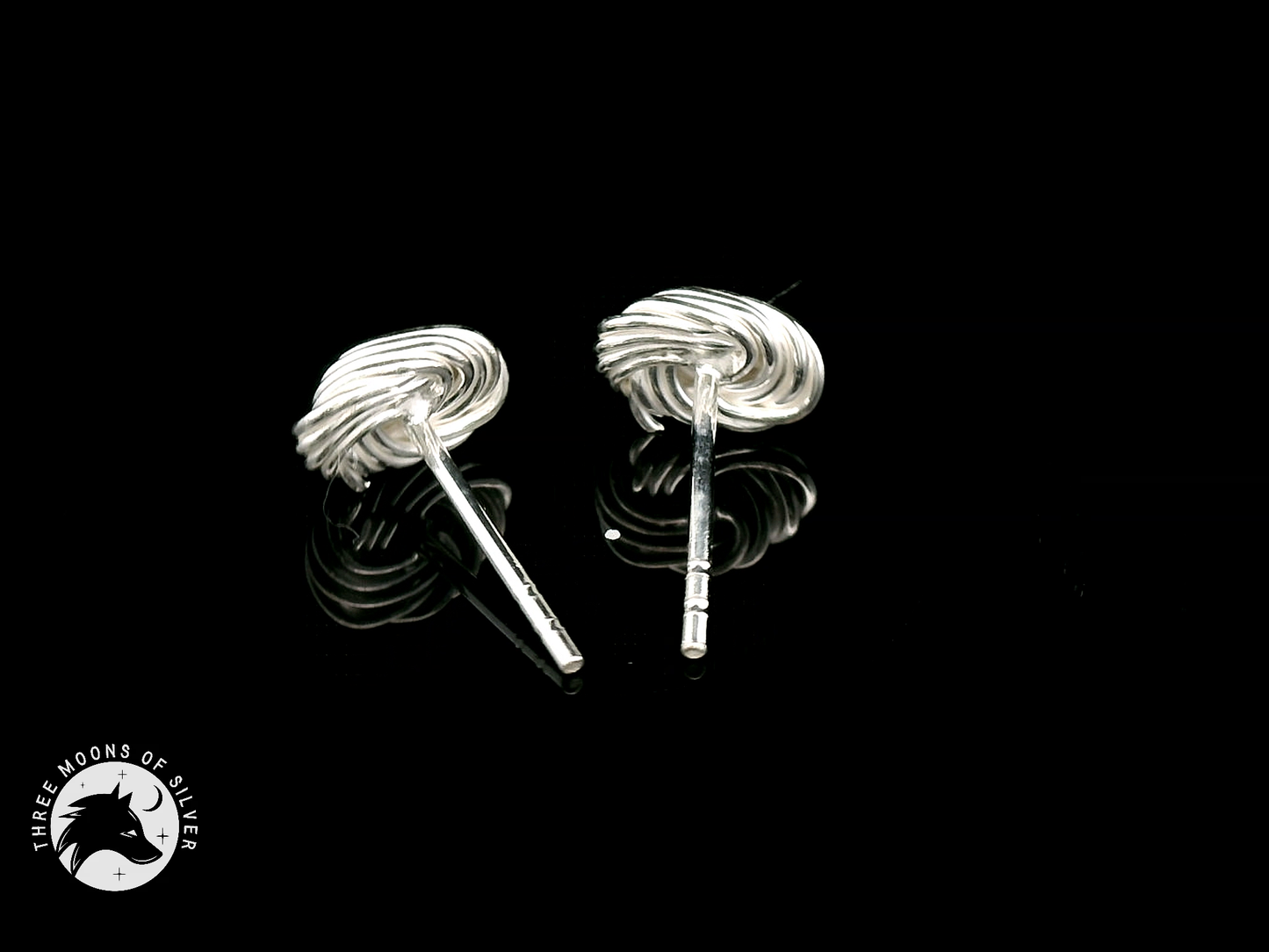 Crushed Knot Silver Earrings 13mm