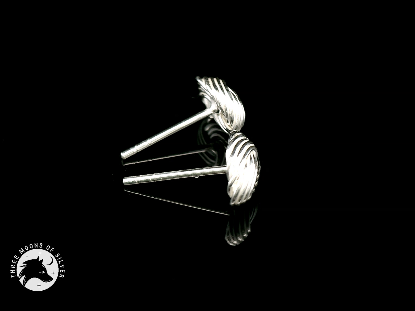 Crushed Knot Silver Earrings 13mm