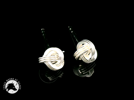 Stunning Silver Knot Earrings 14mm