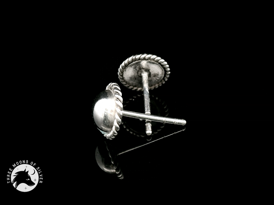 Exquisite Silver Studs with a Delicate Twisted Rope Design 14mm