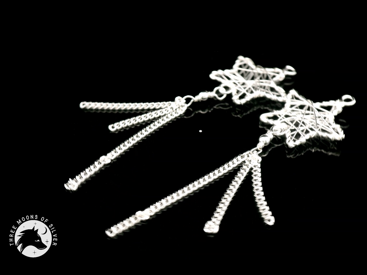 Dazzling Star-Shaped Dangle Earrings 54mm