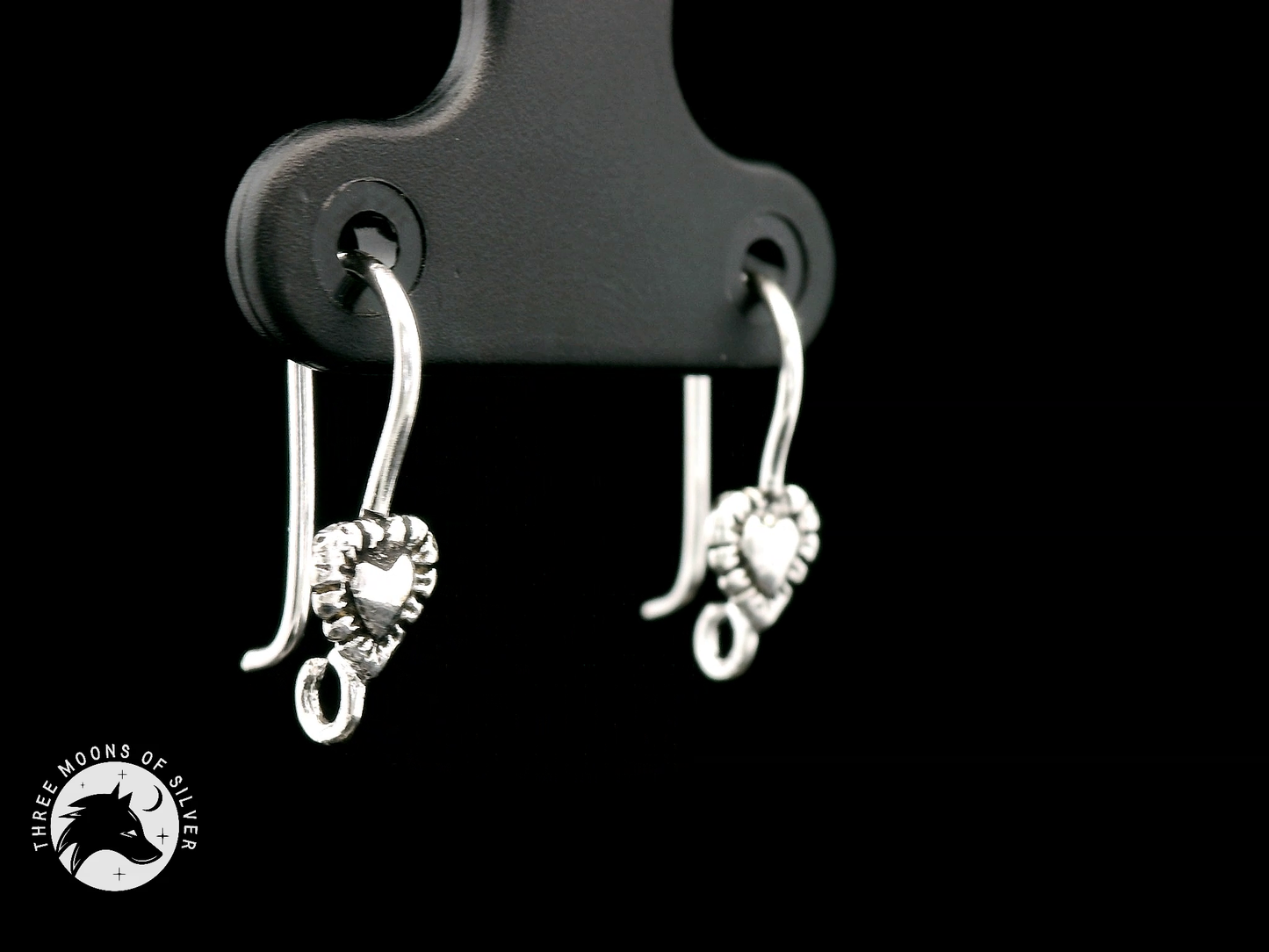Silver Heart Fish Hook Earrings 14mm