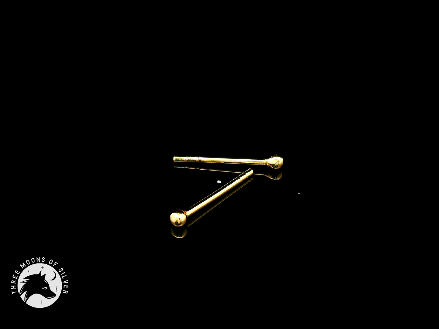 Refined Golden Silver Stud Earrings 12mm