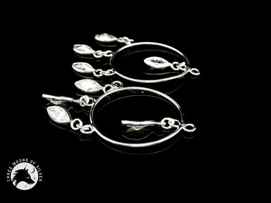 Stunning Silver Dangle Earrings 34mm
