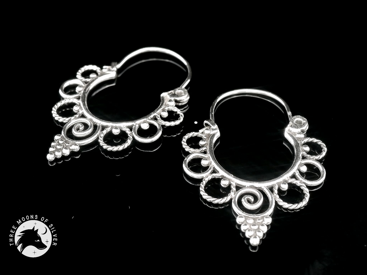 Exquisite Silver Hoop Earrings 23mm