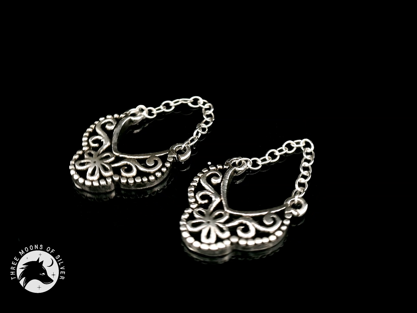 Exquisite Chain Silver Dangle Earrings 24mm
