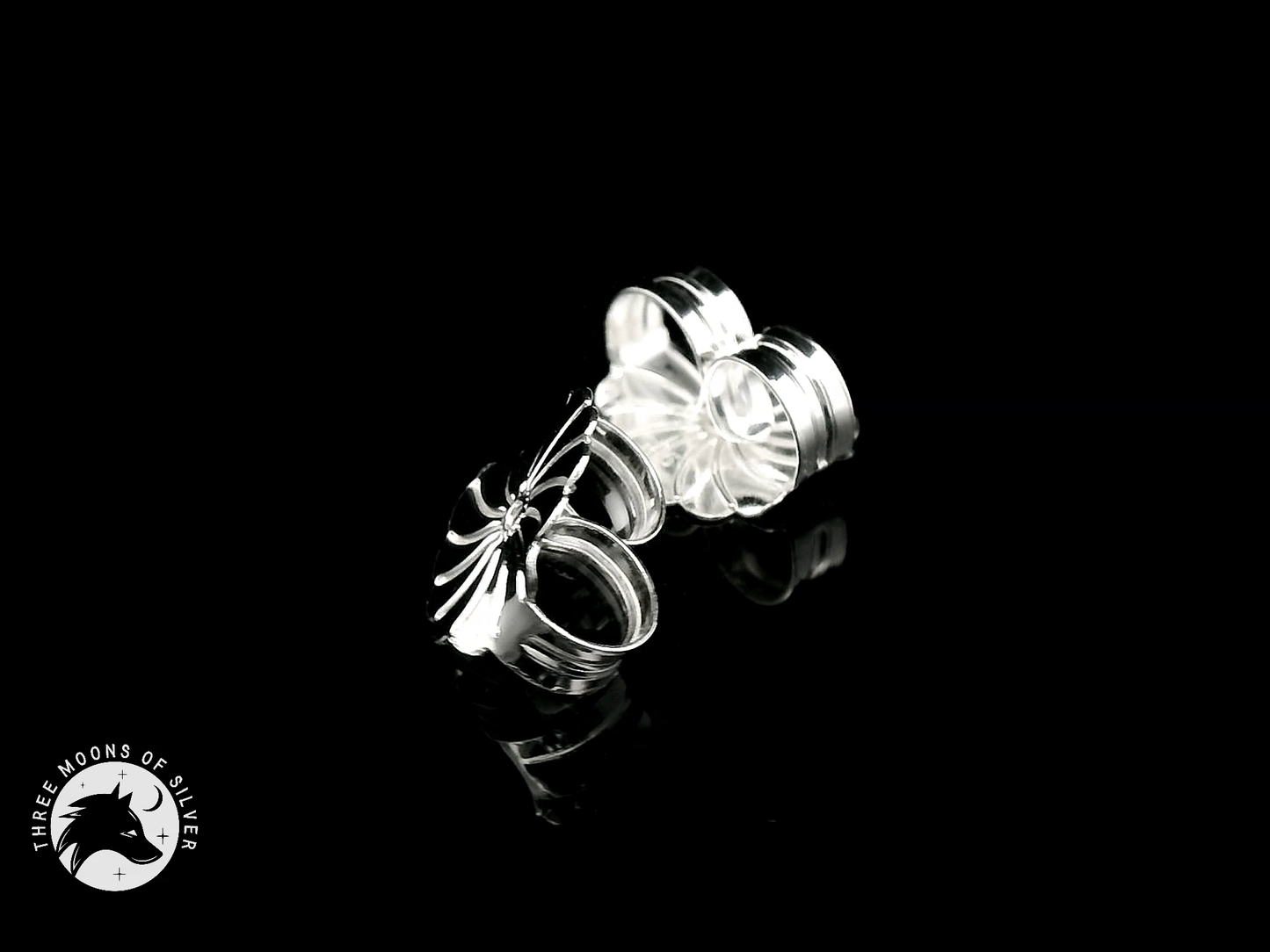 Elegant Silver Back Butterflies 9mm