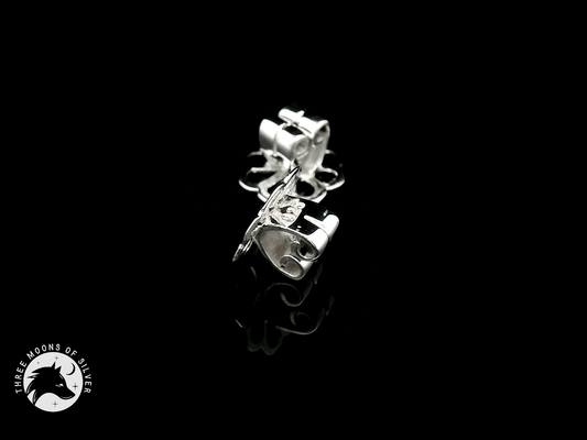 Elegant Silver Flower Butterfly Earrings 8mm