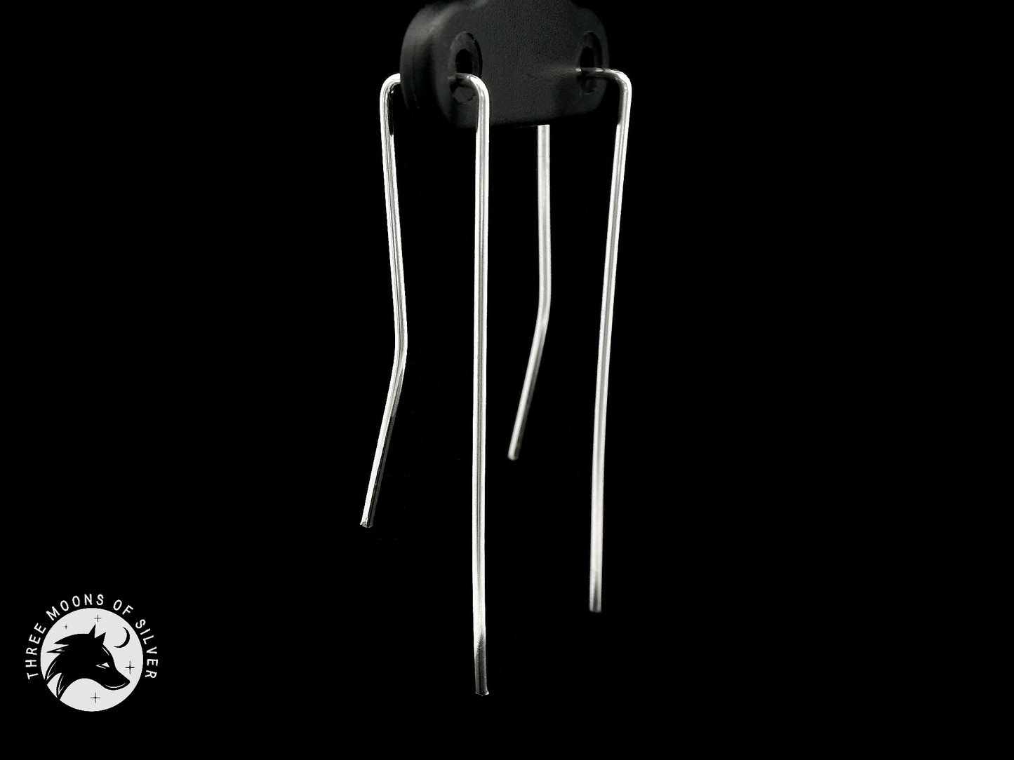 Silver Twisted Circle Drop Earrings 39mm