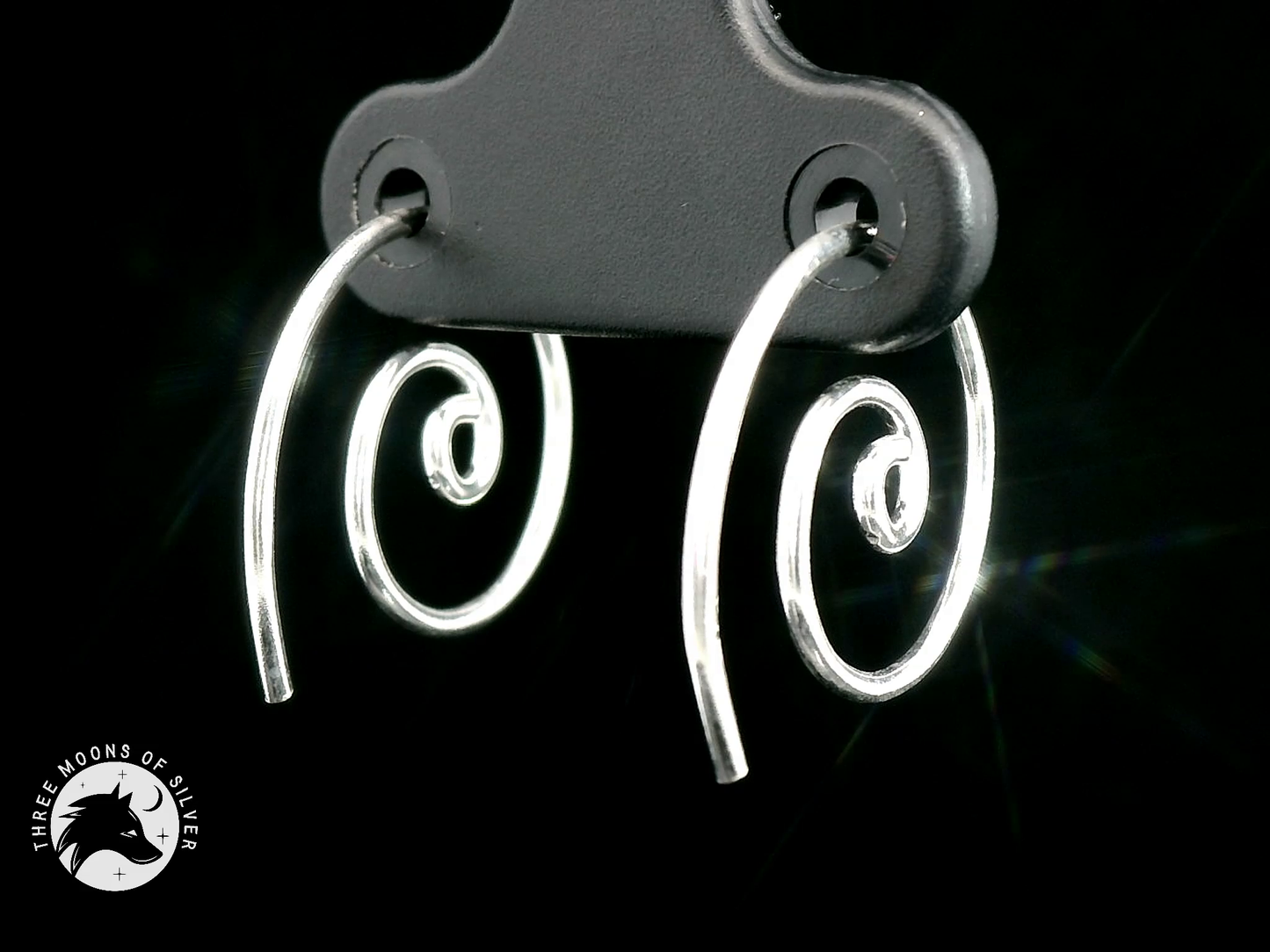 Elegant Silver Spiral Earrings 15mm
