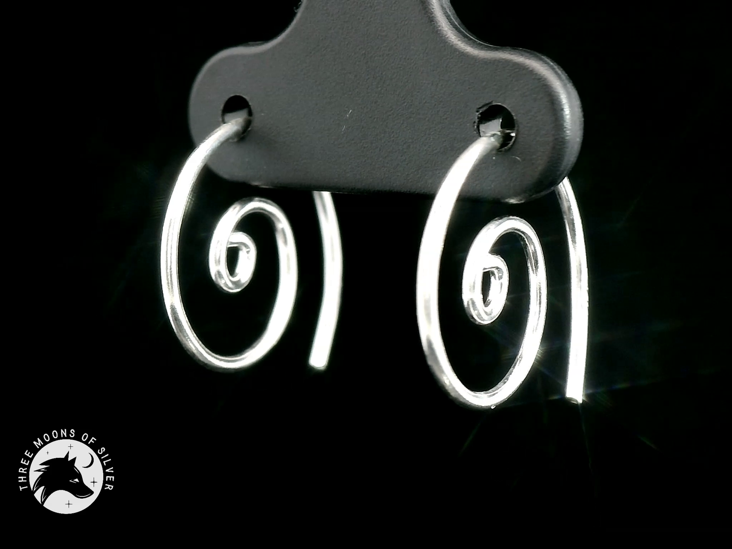 Elegant Silver Spiral Earrings 15mm
