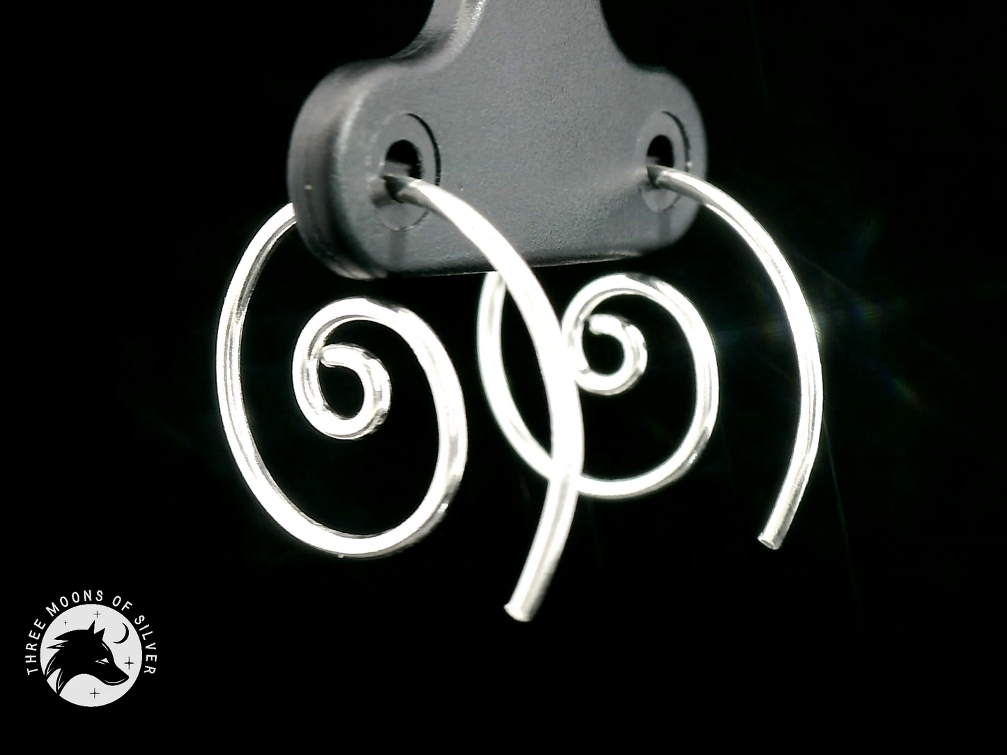 Elegant Silver Spiral Earrings 15mm