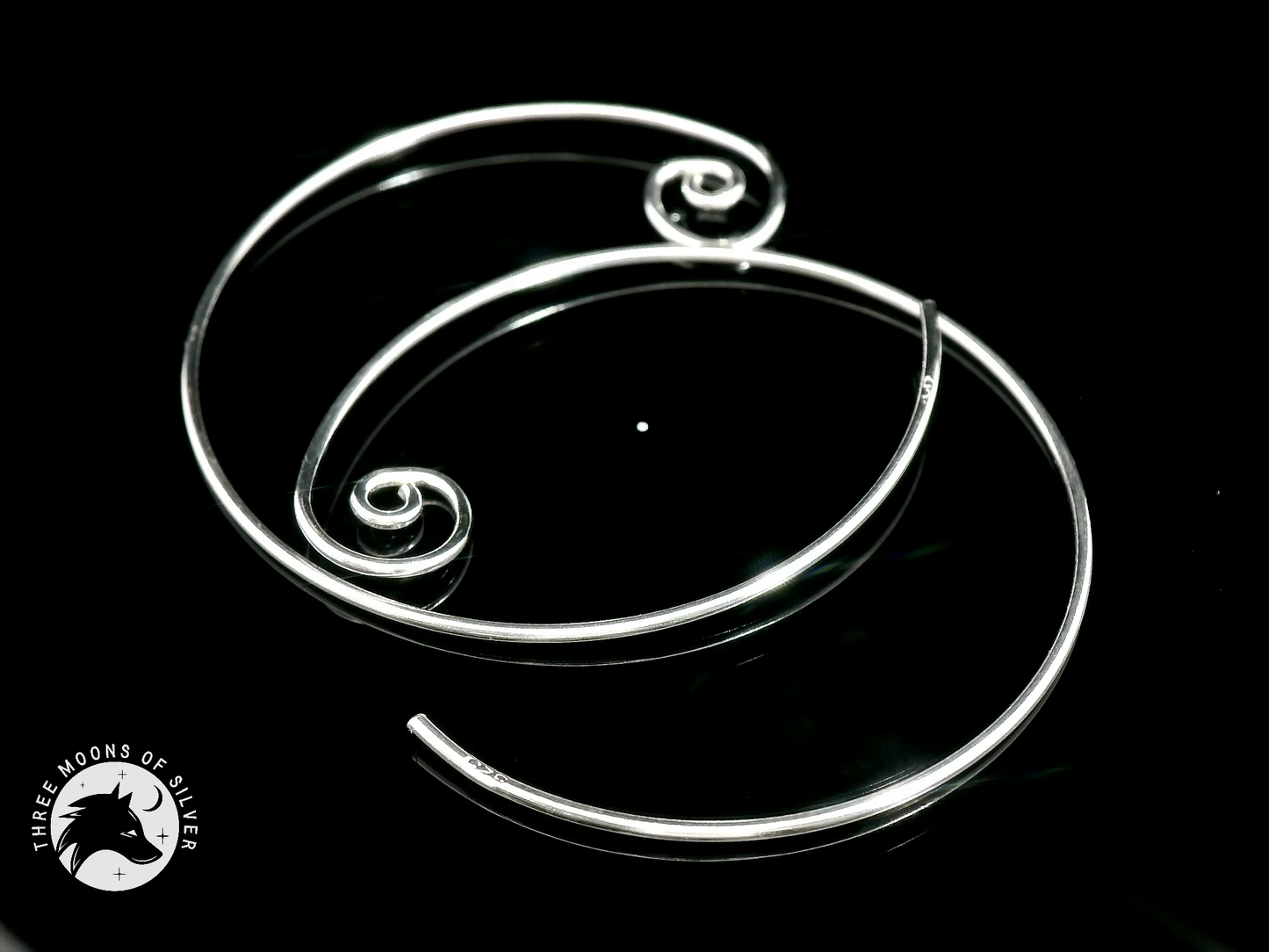 Elegant Silver Hoops 35mm