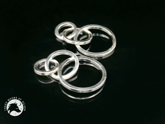 Elegant Silver Rings Dangle Earrings 30mm