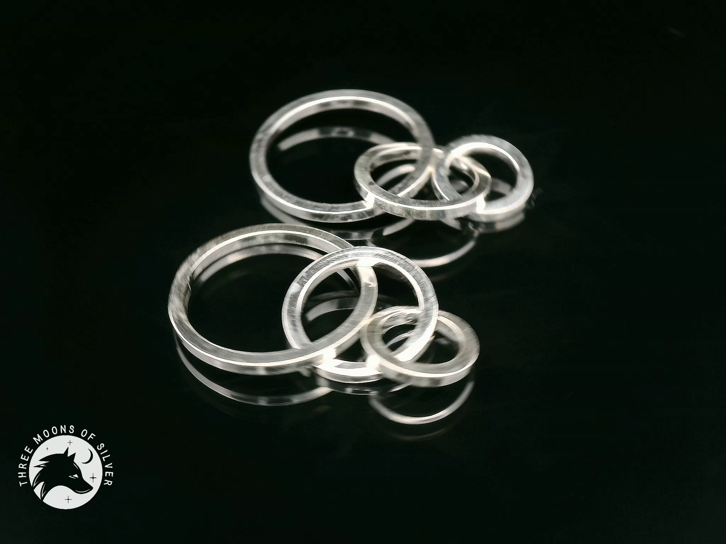 Elegant Silver Rings Dangle Earrings 30mm