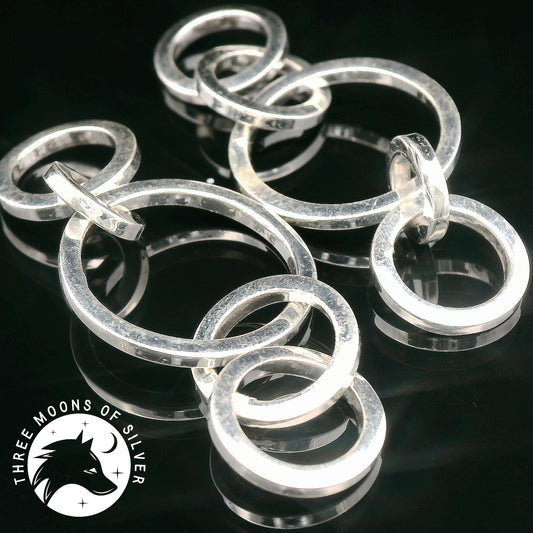 Elegant Silver Rings Dangle Earrings 50mm