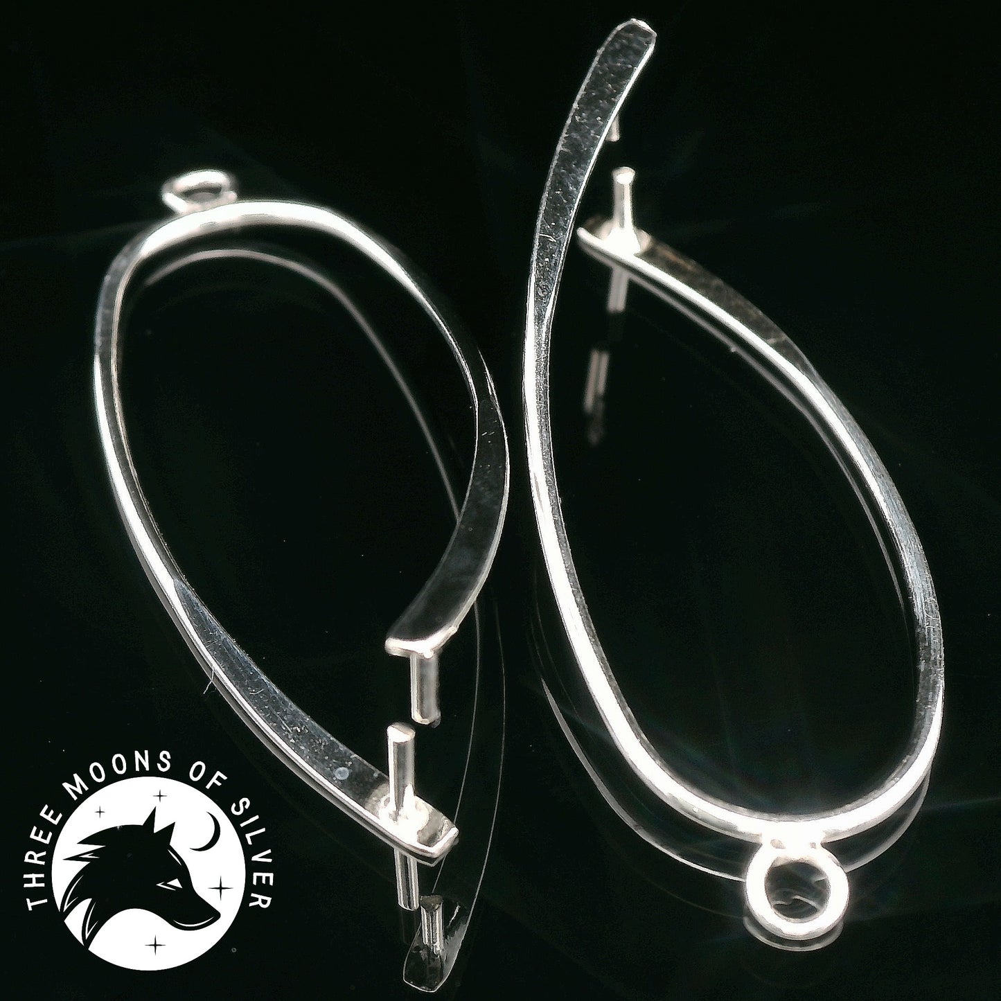 Elegant Silver Pendants for Earrings 40mm