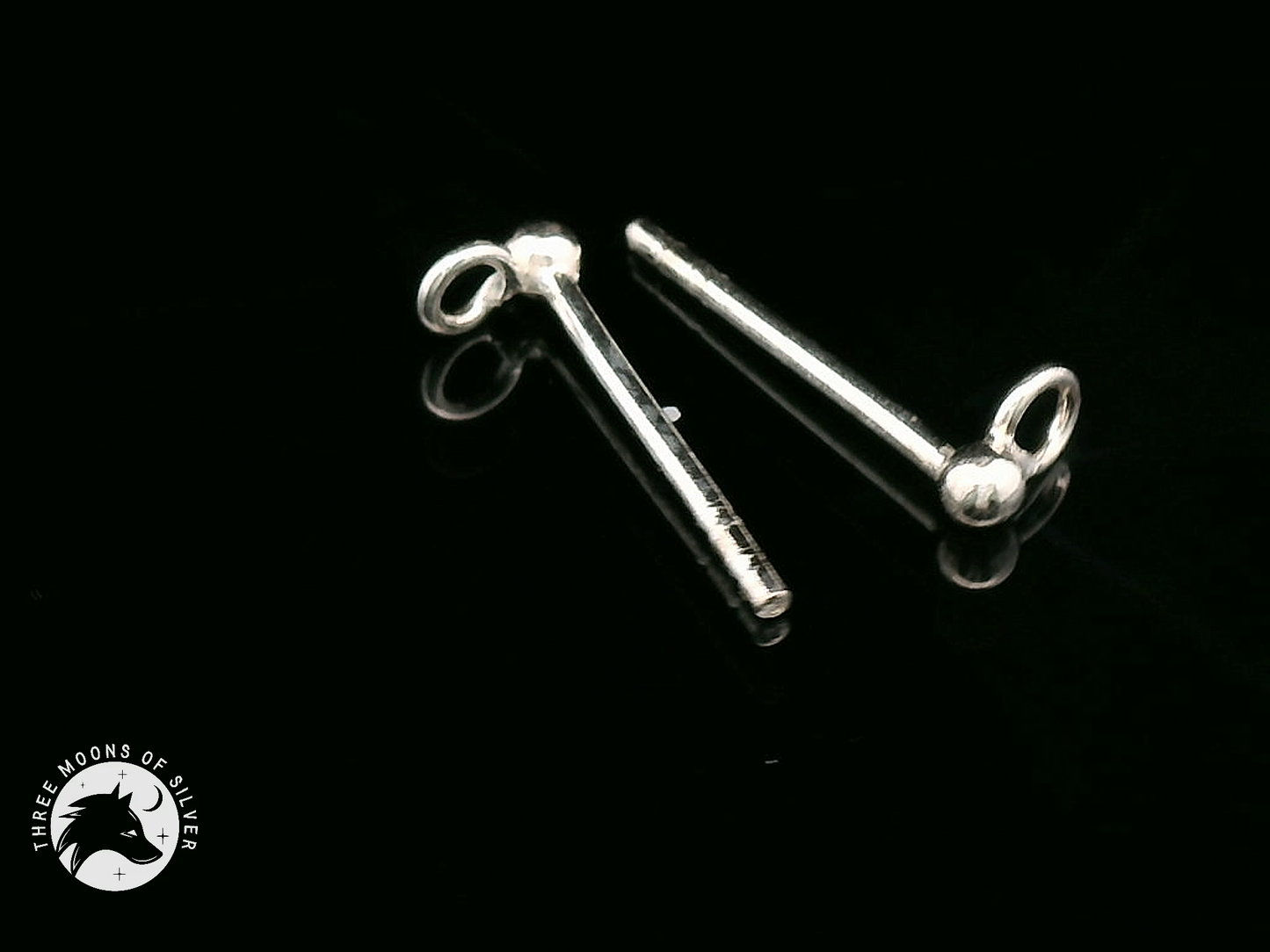 Elegant Silver Sphere Stud Earrings 13mm