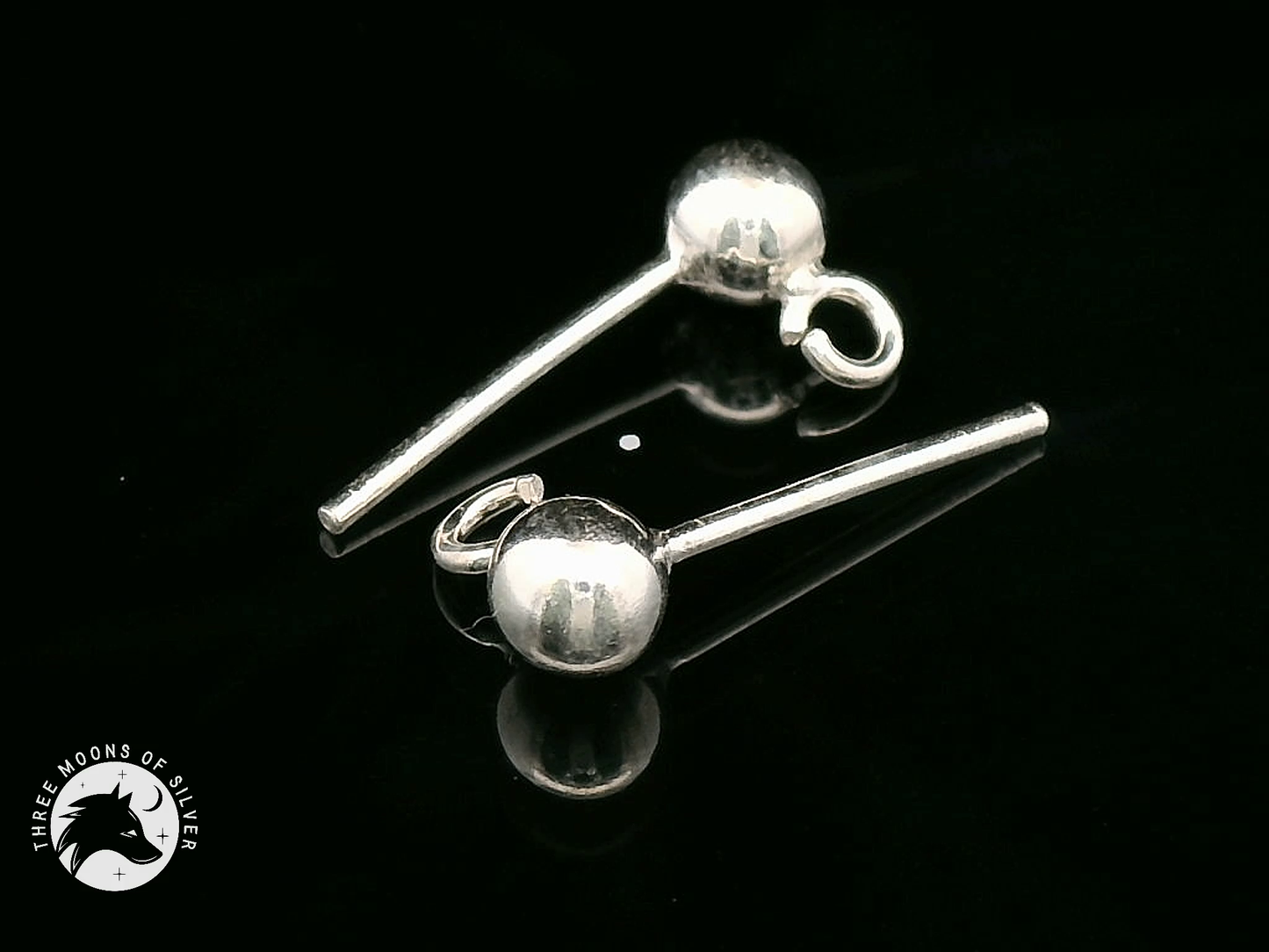 Elegant Silver Sphere Stud Earrings 15mm