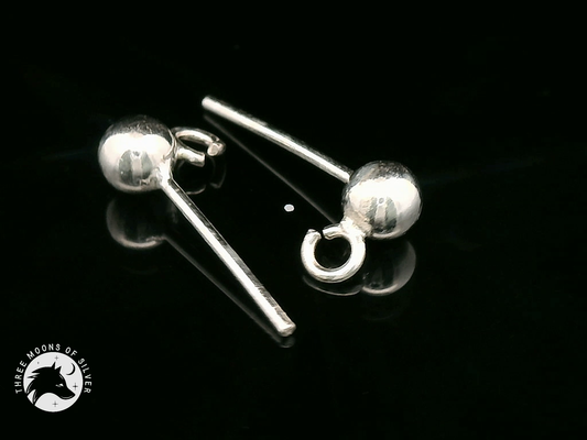 Elegant Silver Sphere Stud Earrings 15mm