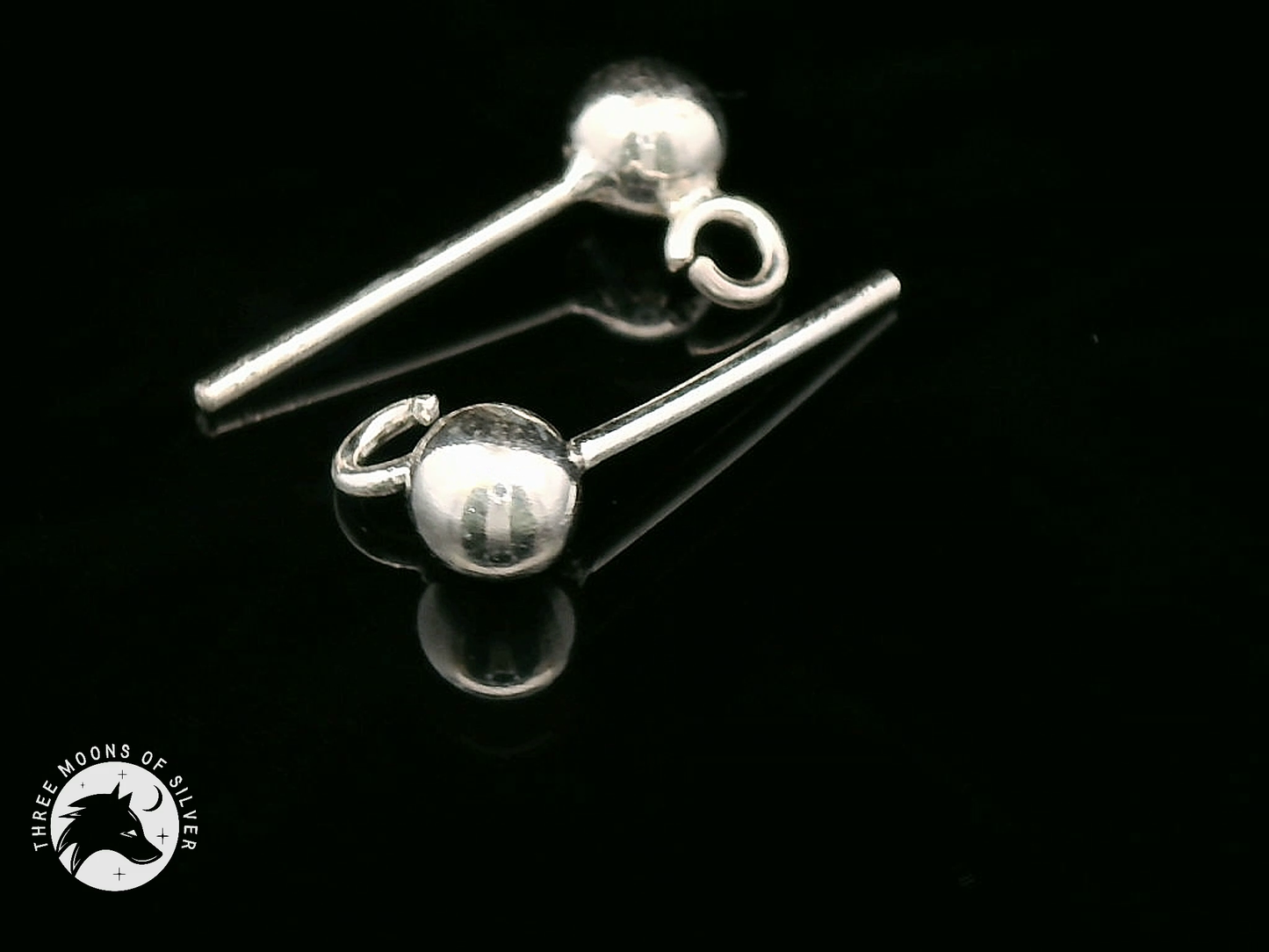 Elegant Silver Sphere Stud Earrings 15mm
