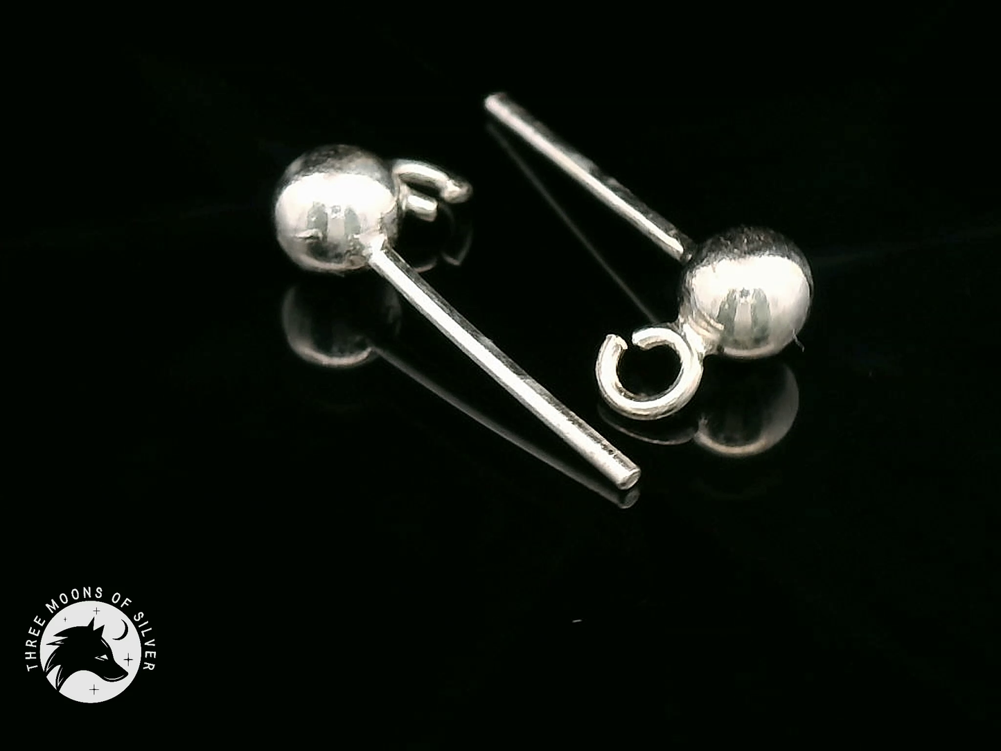 Elegant Silver Sphere Stud Earrings 15mm