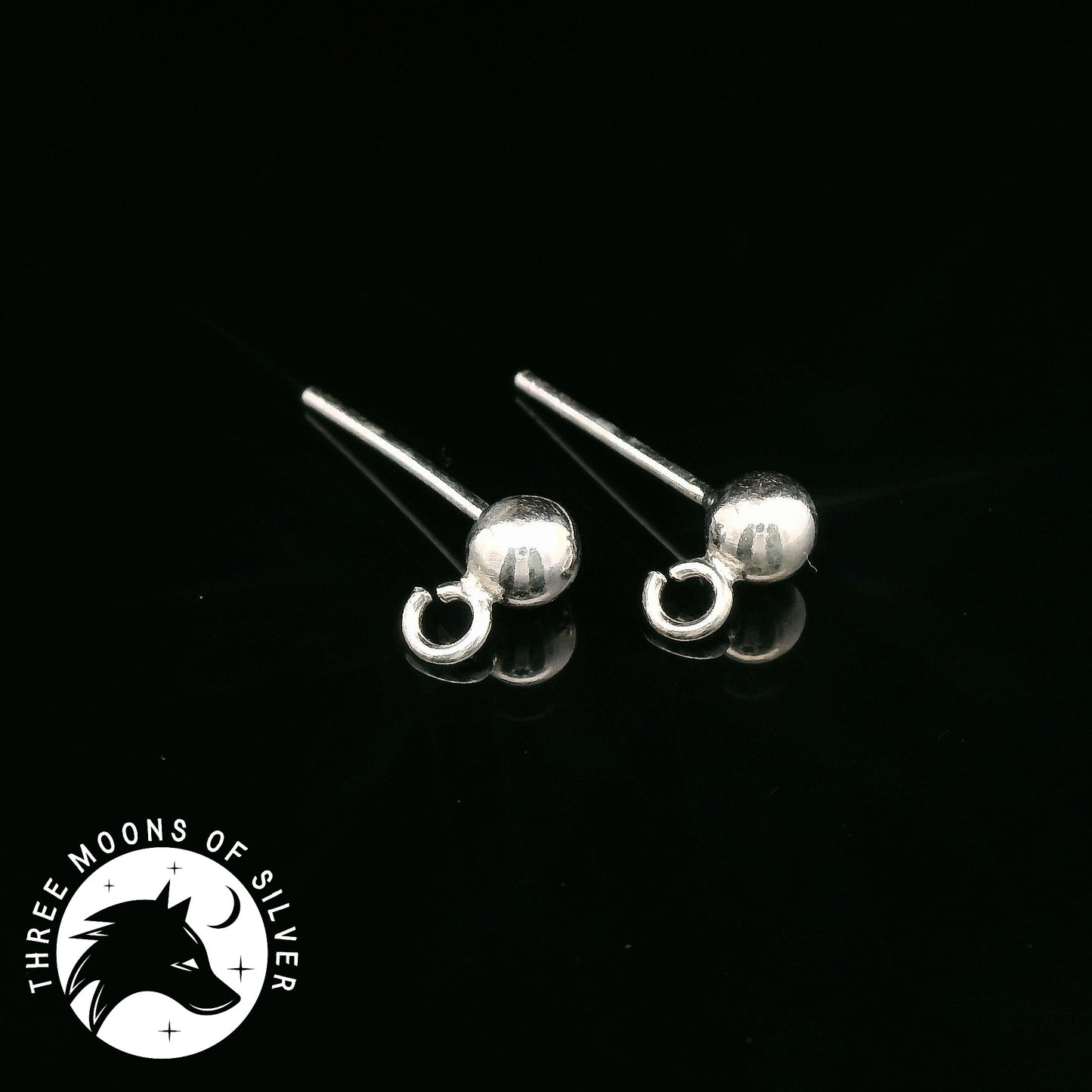 Elegant Silver Sphere Stud Earrings 15mm