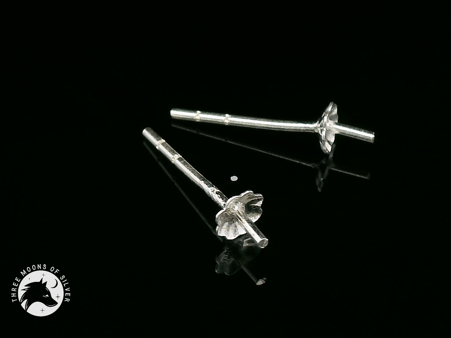 Elegant Silver Stud Flower Earrings 4mm