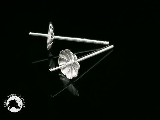 Elegant Silver Stud Flower Earrings 6mm