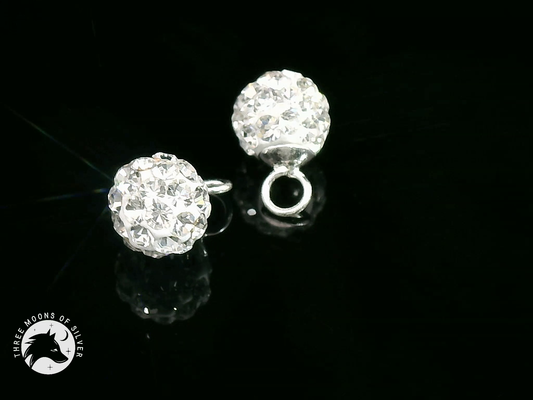 Sparkling Silver Charms 7mm