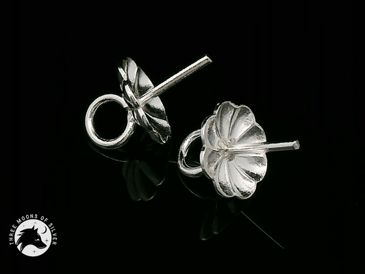 Elegant Silver Flower Earrings 6mm
