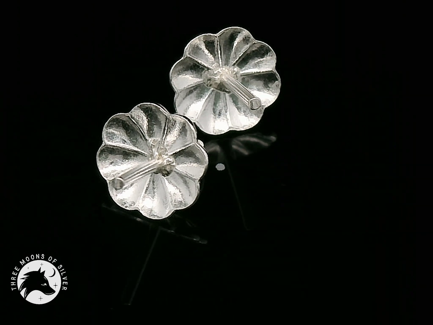 Elegant Silver Flower Earrings 6mm