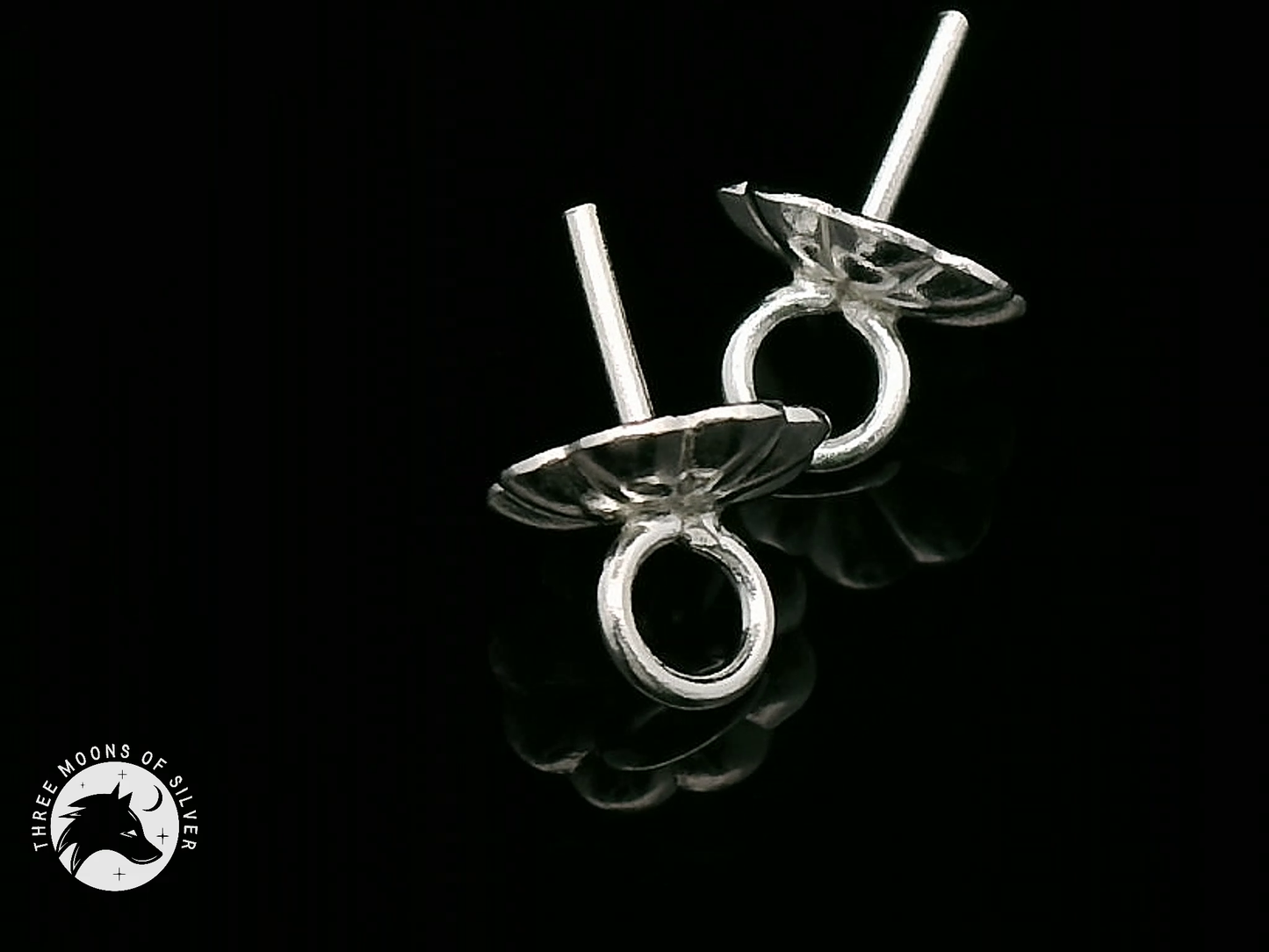 Elegant Silver Flower Earrings 6mm