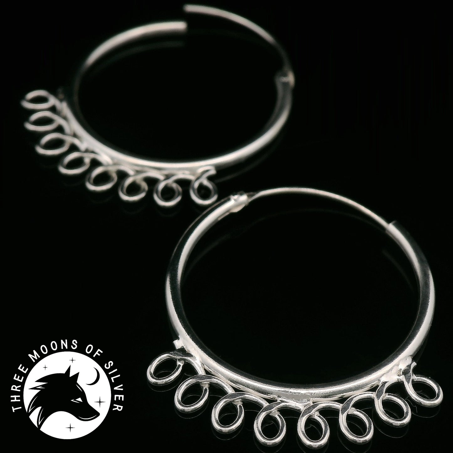 Elegant Silver Hoop Earrings 20mm