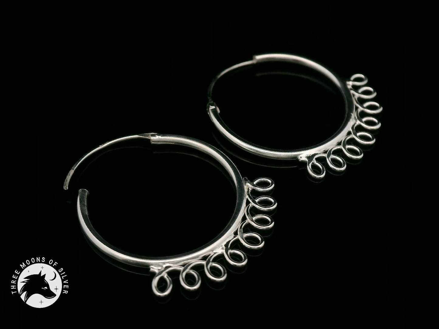 Elegant Silver Hoop Earrings 20mm