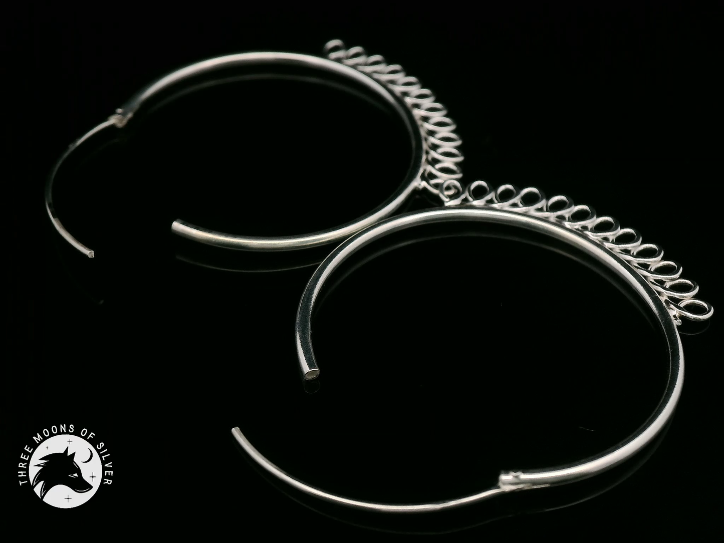 Elegant Silver Hoop Earrings 30mm