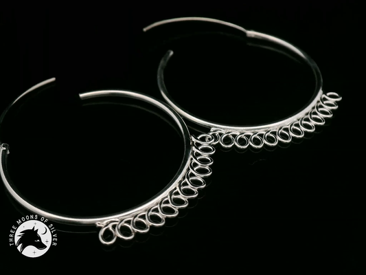Elegant Silver Hoop Earrings 30mm