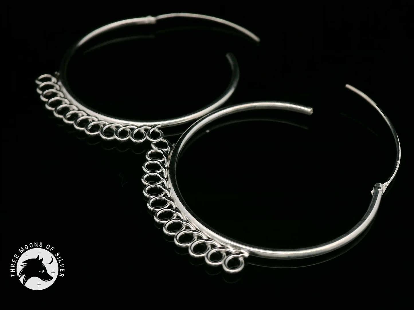 Elegant Silver Hoop Earrings 30mm