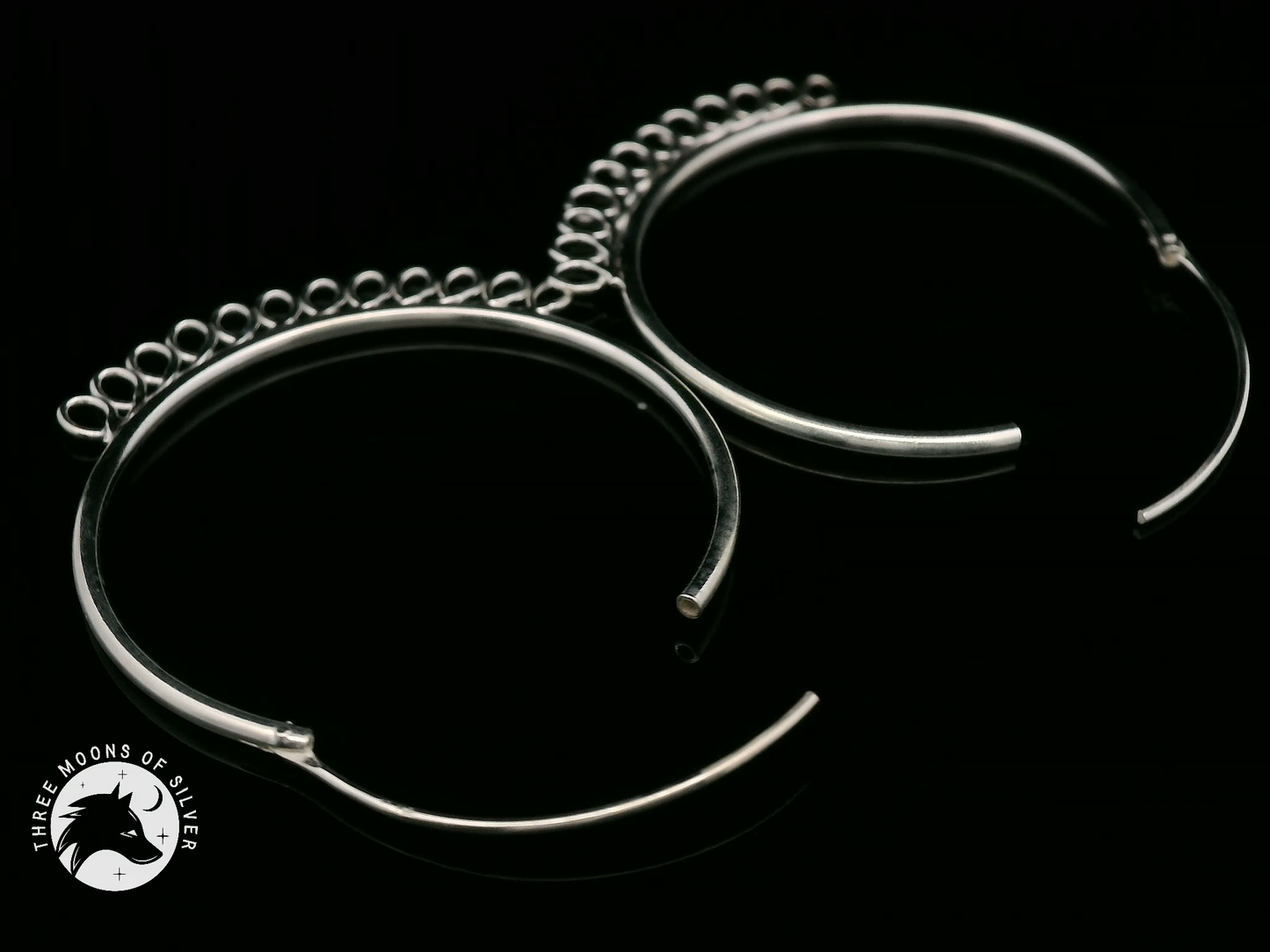 Elegant Silver Hoop Earrings 30mm
