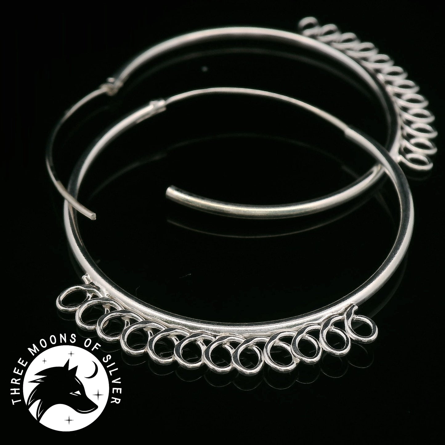 Elegant Silver Hoop Earrings 30mm