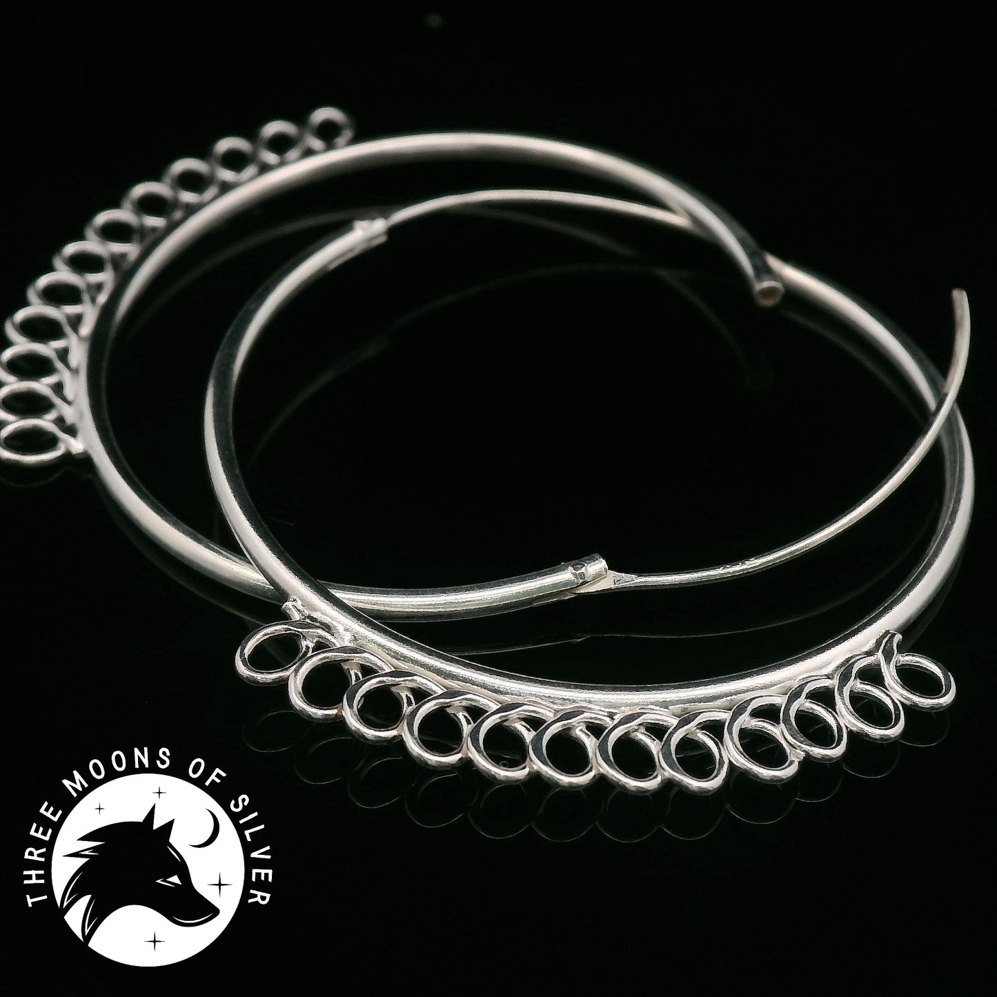 Elegant Silver Hoop Earrings 30mm