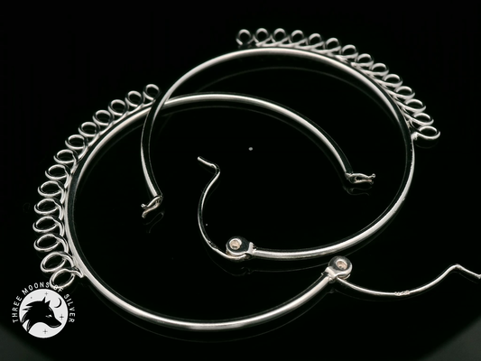 Elegant Silver Hoop Earrings 35mm