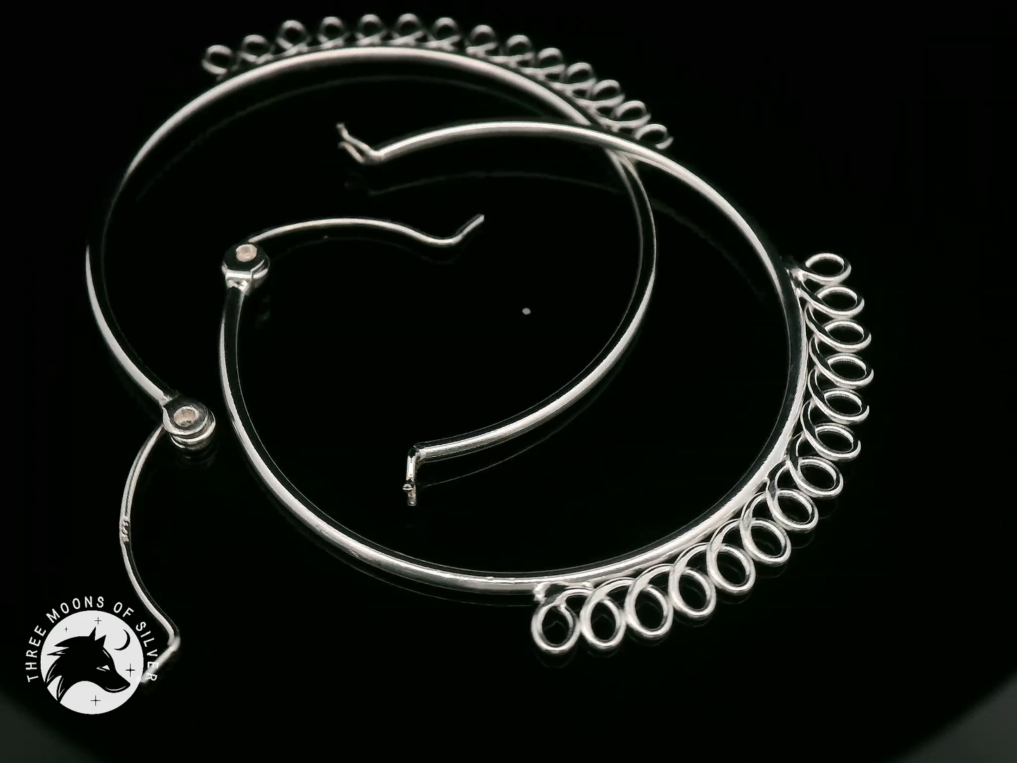 Elegant Silver Hoop Earrings 35mm