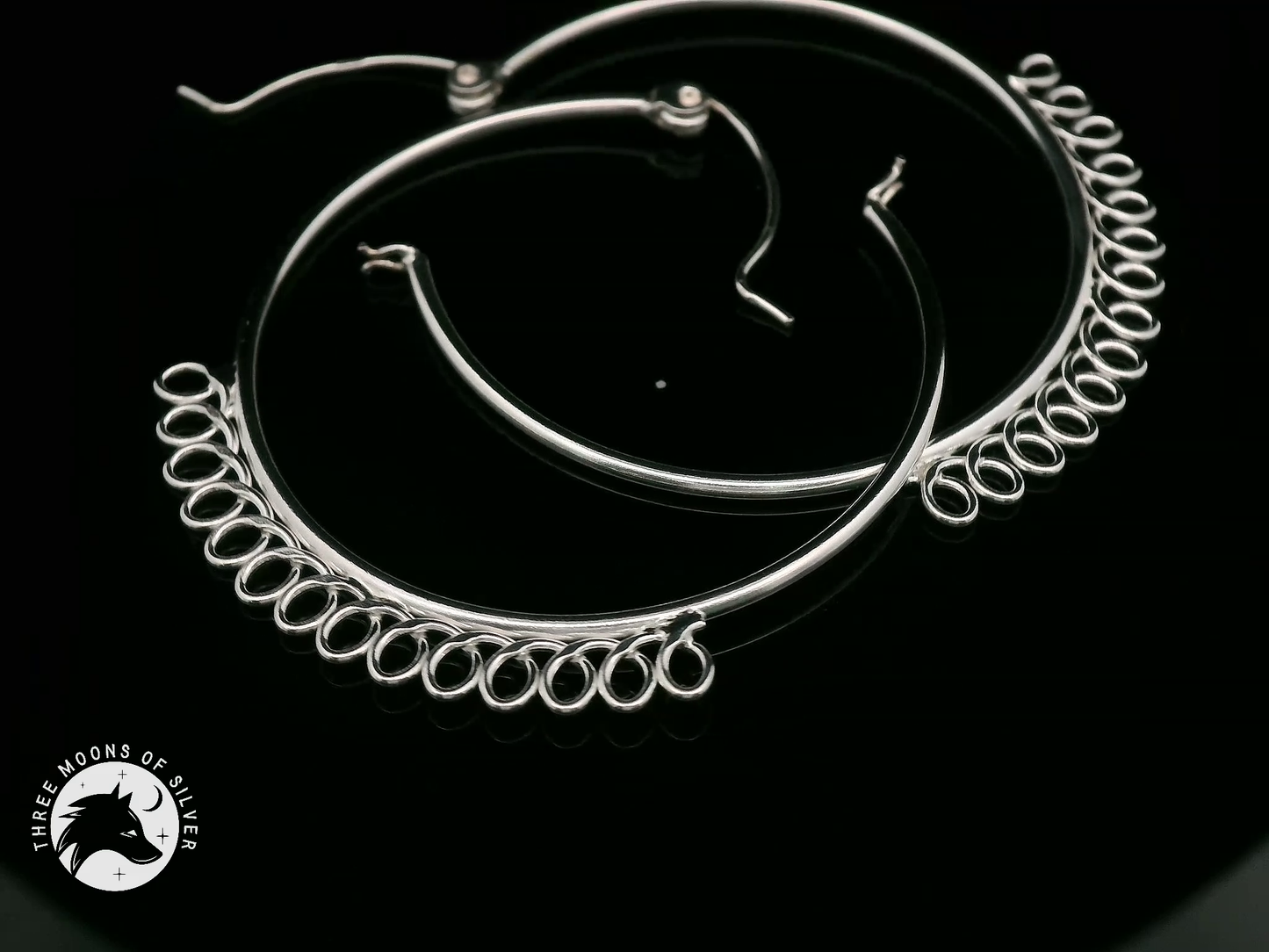 Elegant Silver Hoop Earrings 35mm