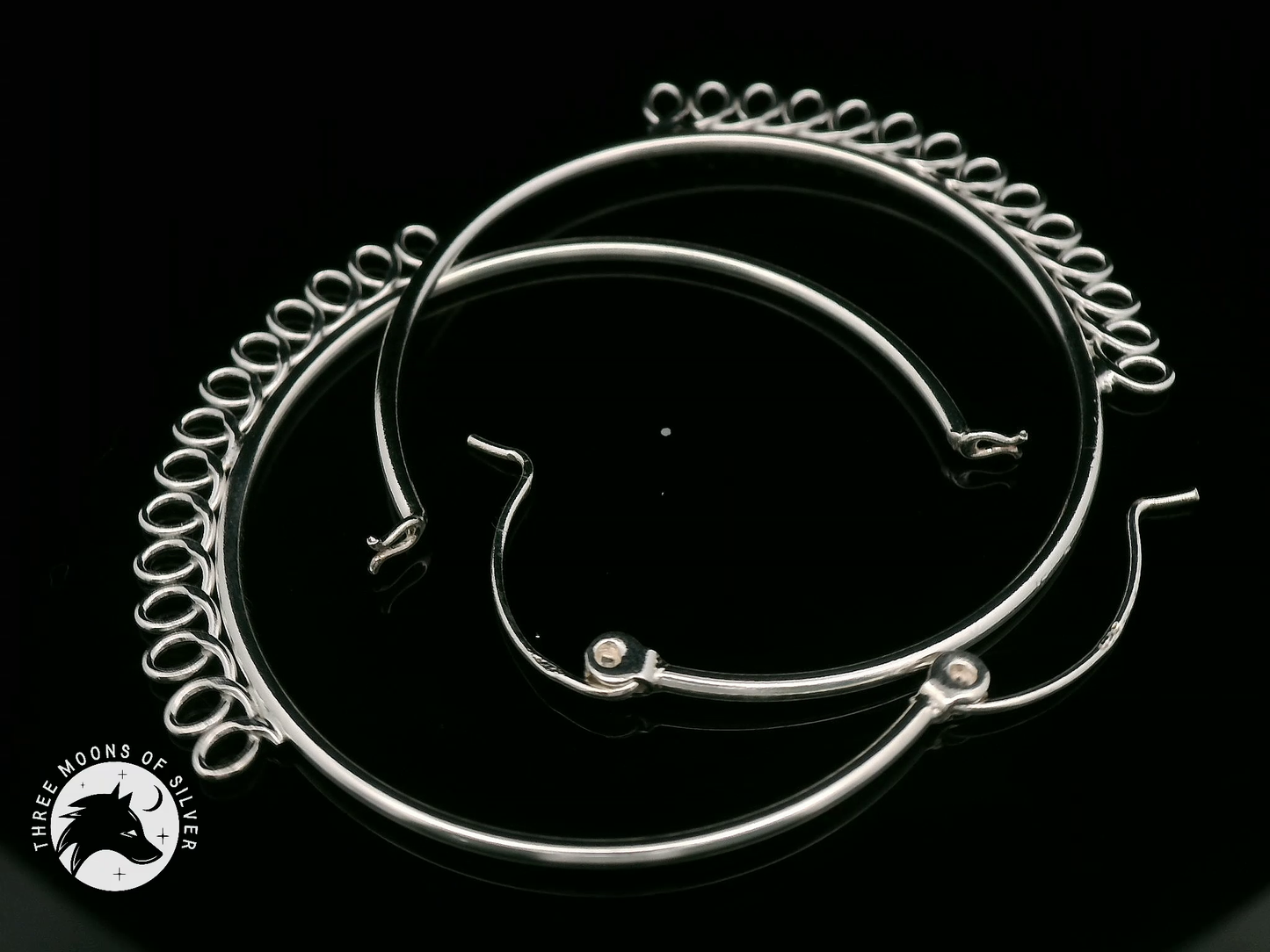 Elegant Silver Hoop Earrings 35mm