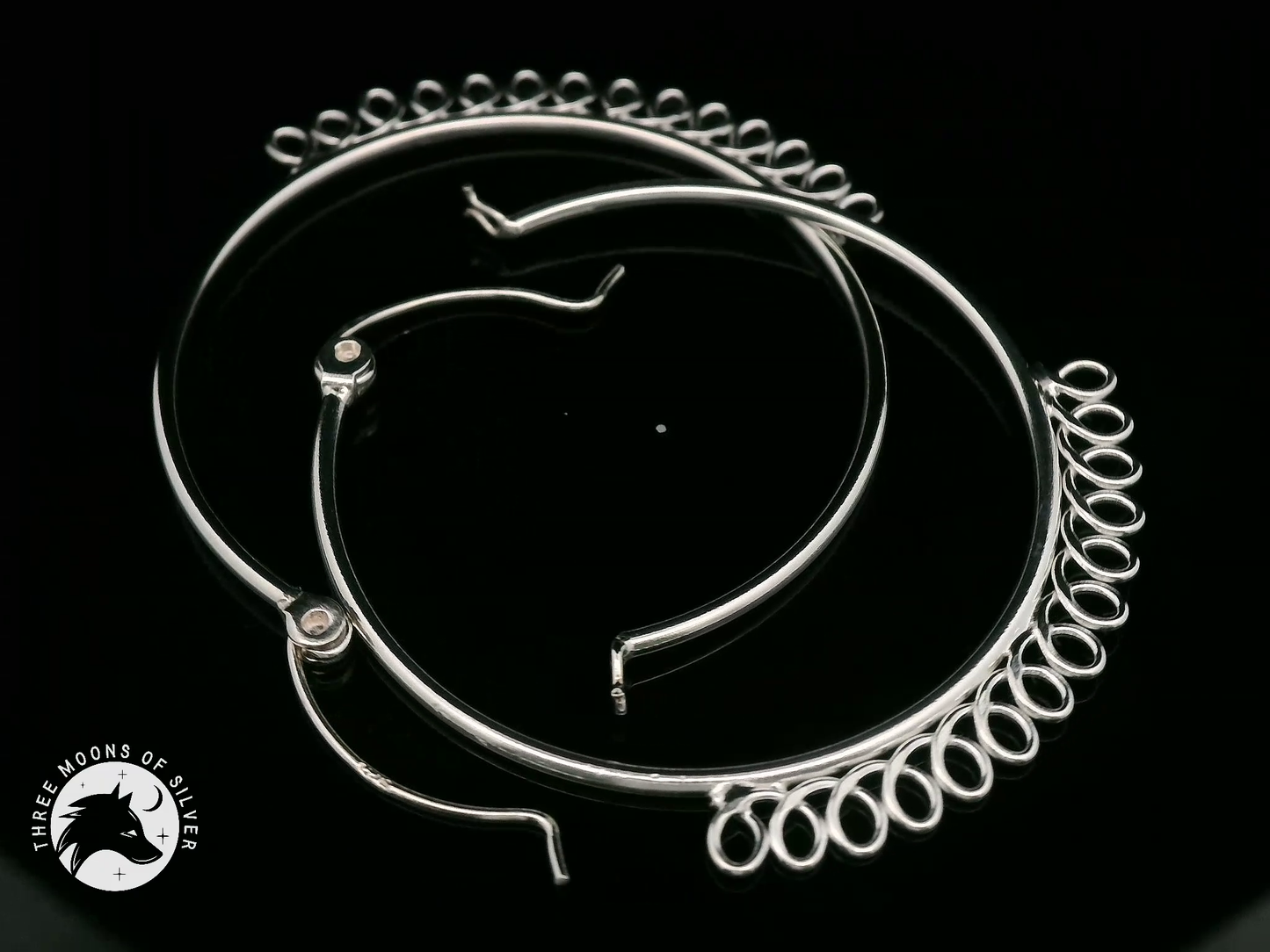 Elegant Silver Hoop Earrings 35mm